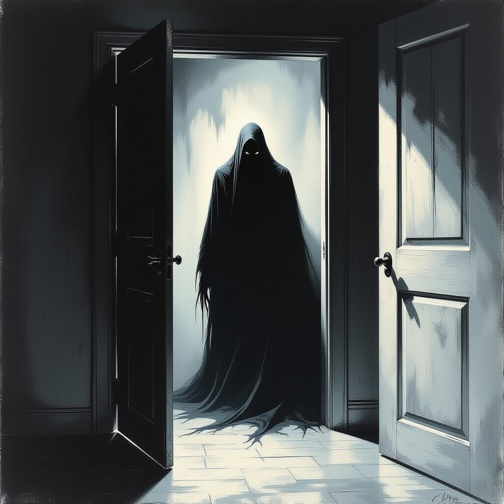 Terrifying Figure Lurks in Shadowy Closet