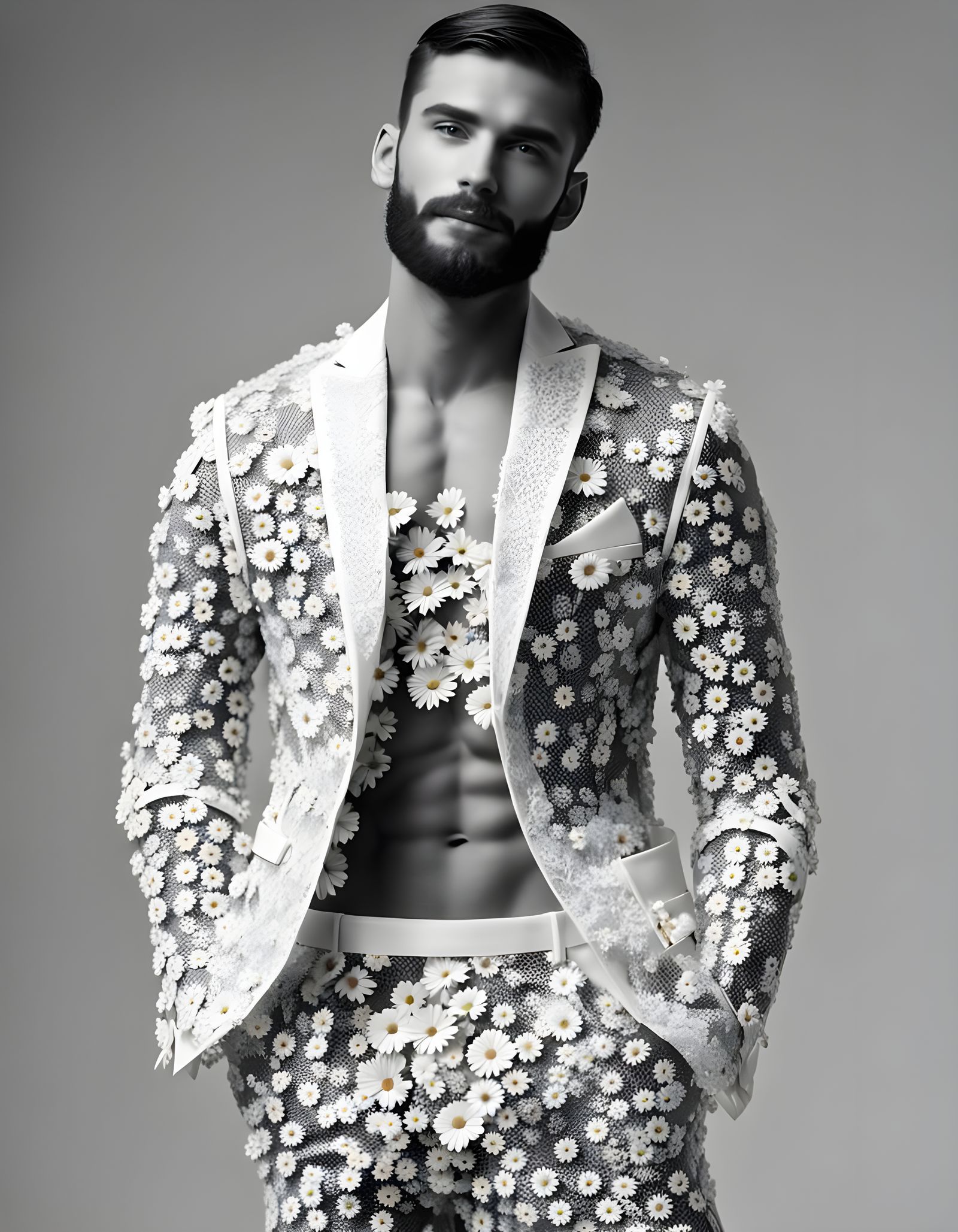 Floral Couture: Man in Daisy Suit