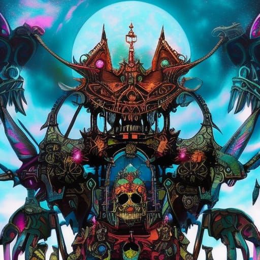 Clockpunk Fairy Skull with Intricate Details