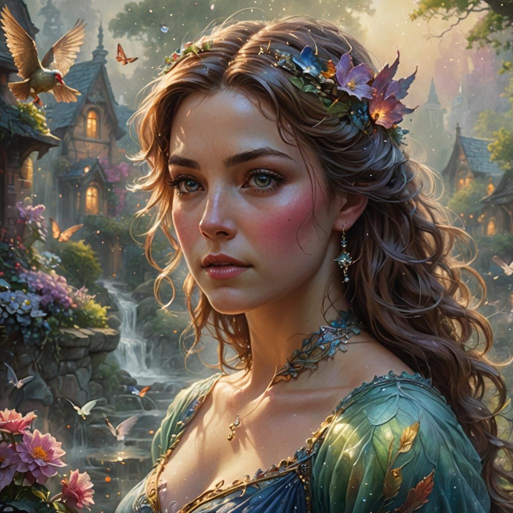Fey Hen Familiar in Hyperrealistic Ethereal Style