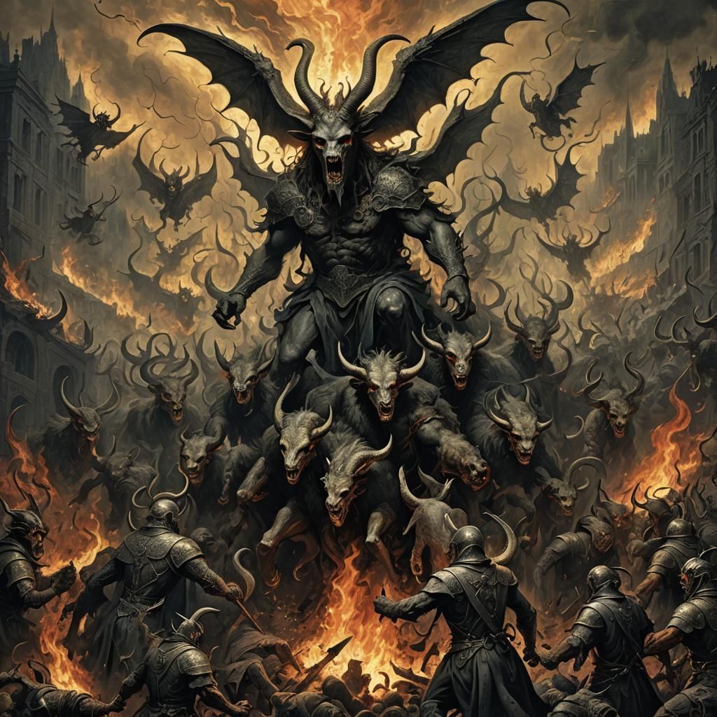 Infernal War: A Demonic Horror Scene