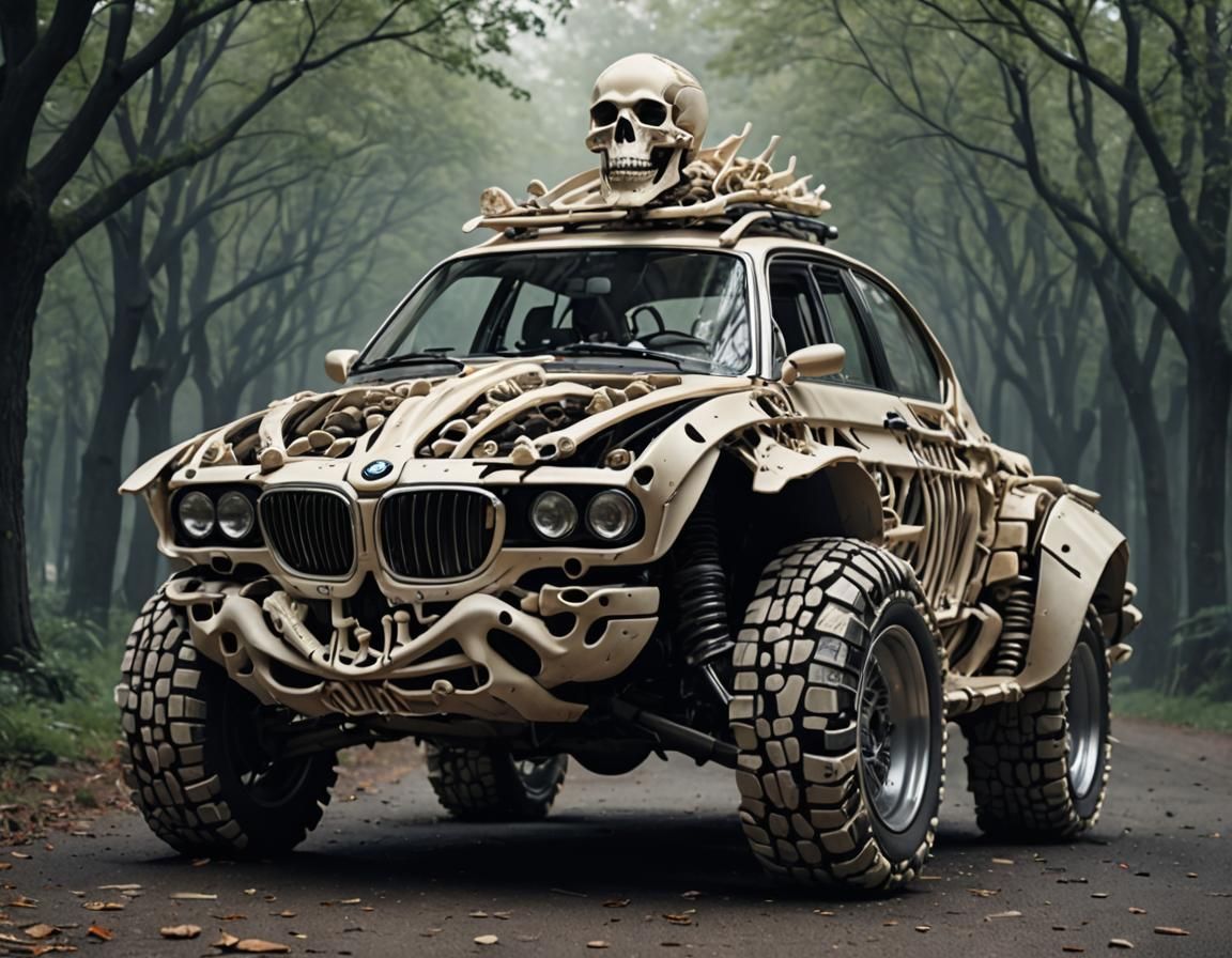 Skeletal BMW: Car Made of Bones