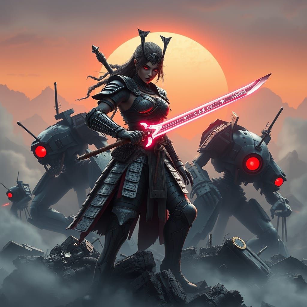 Goddess of Steel Reigns Over Cybernetic Ruins