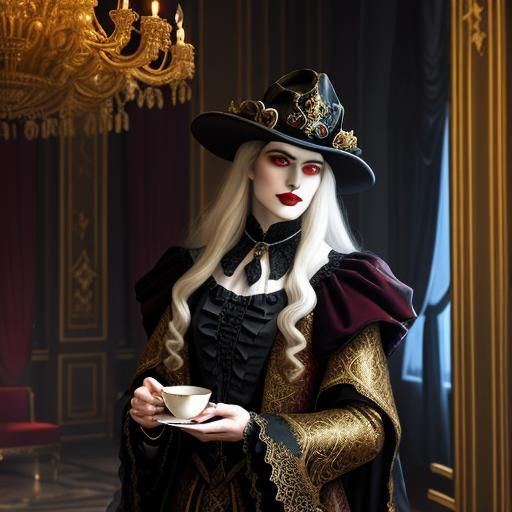 Vampire Portrait in Russian Avant-Garde Style