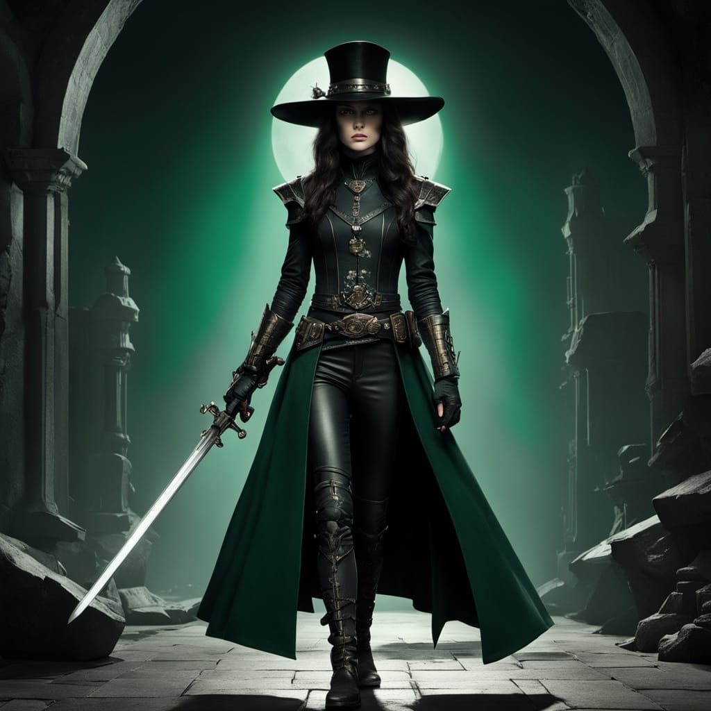 Lady Van Helsing in Dark Fantasy Portrait