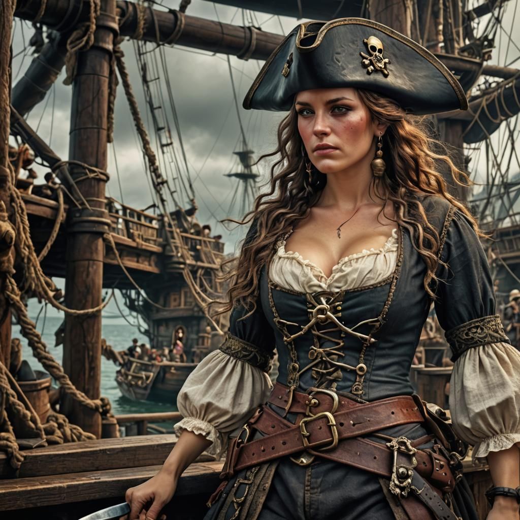 Hyperrealistic Pirate Wench in Cinematic Lighting