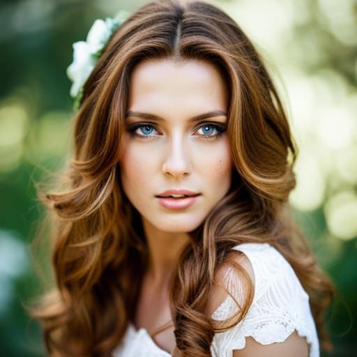 Woman in Blue Lily Dress