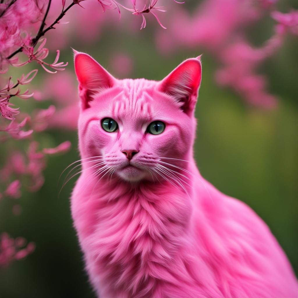 Pink Cat AI Image