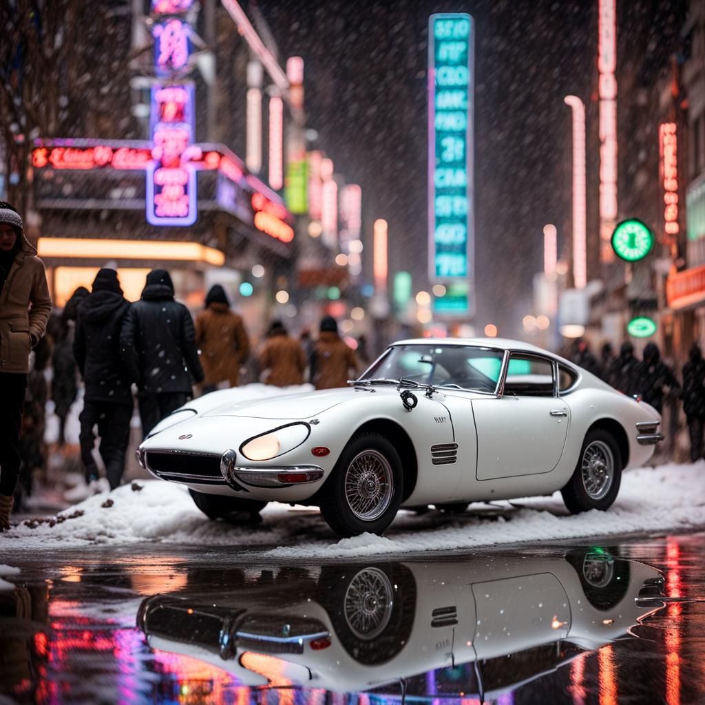 Toyota 2000GT in Neon Steampunk City