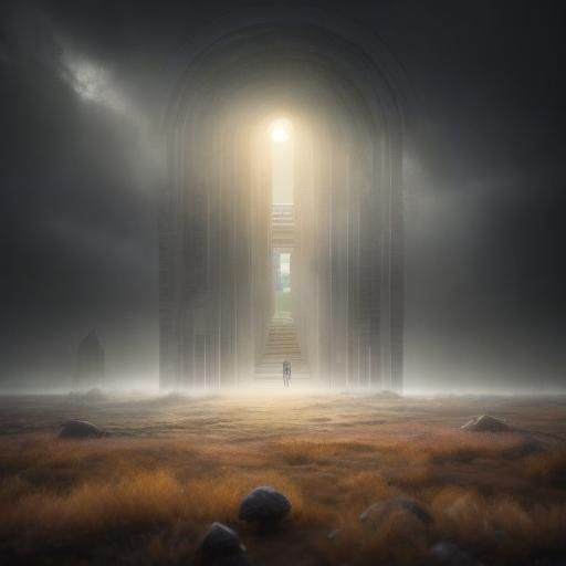 Hopeful Gateway in a Futuristic World