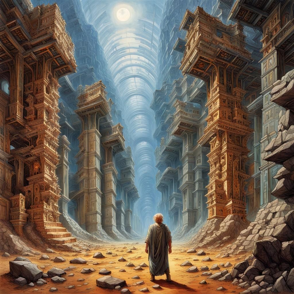 Dark Energy Warps Sky Above Ancient Ruins