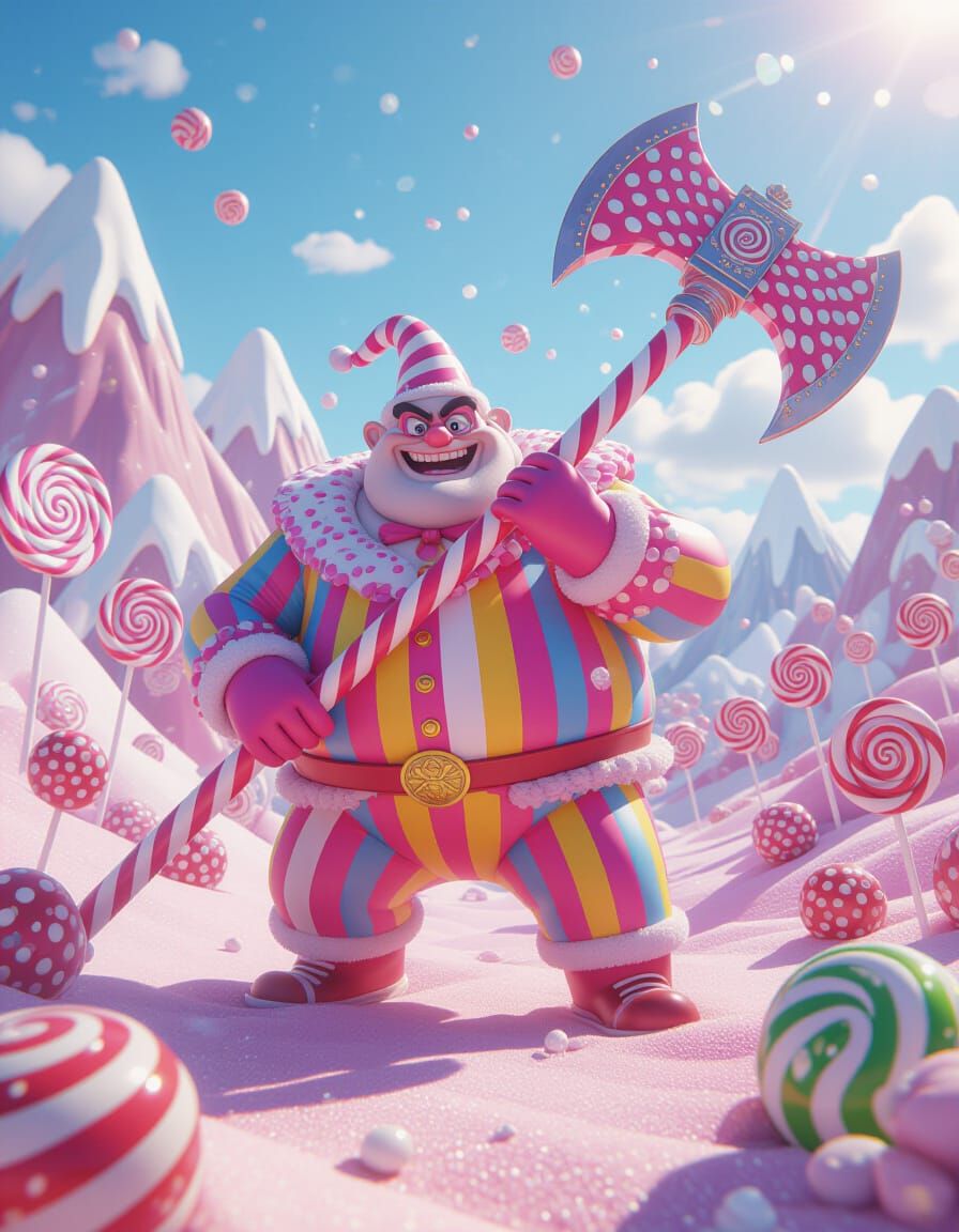 Candy Villain in Sugary Wonderland: Digital Illustration