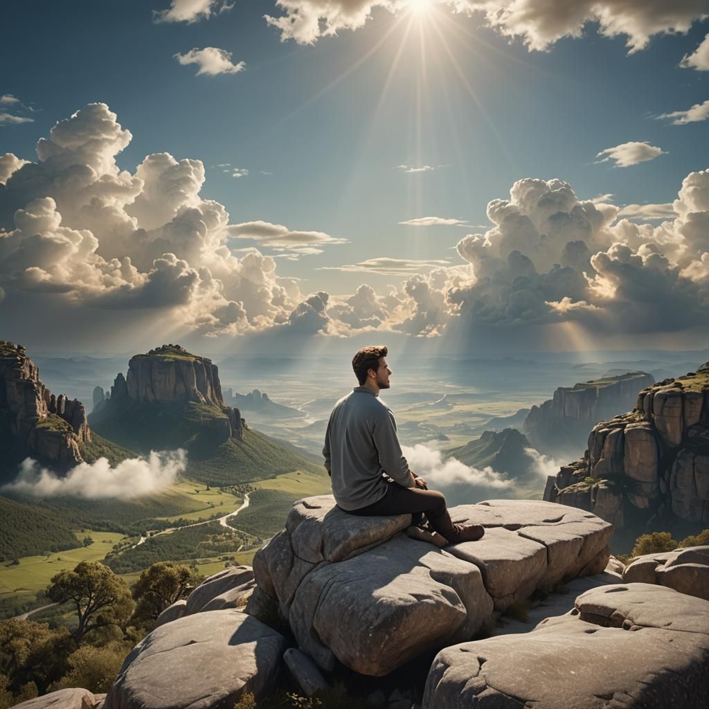 Heavenly Man in Matte Painting Style