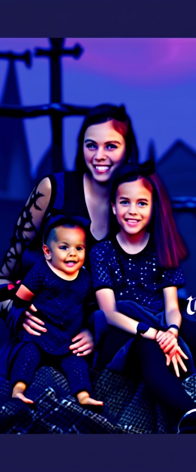 Cartoon Vampire Mother and Daughters in Fantasy Art