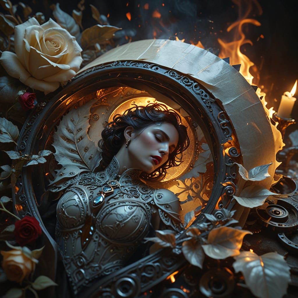 Enigmatic Woman Unveiled in Golden Glow