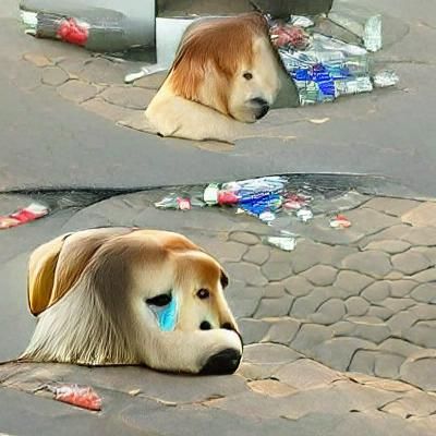 Expressive Portrait of a Very Sad Dog