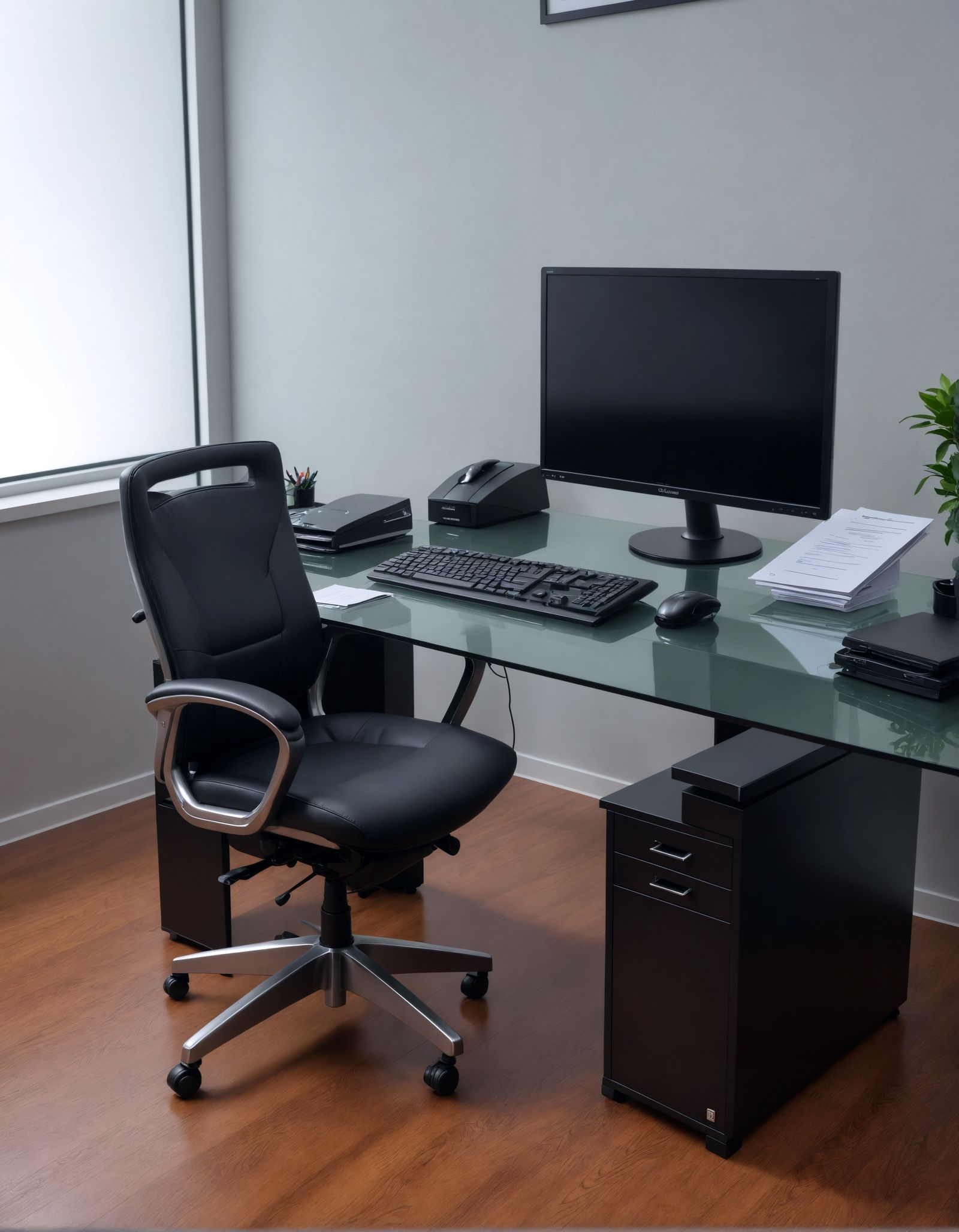 Hyperrealistic Accounting Office with Detailed Computer Setu...