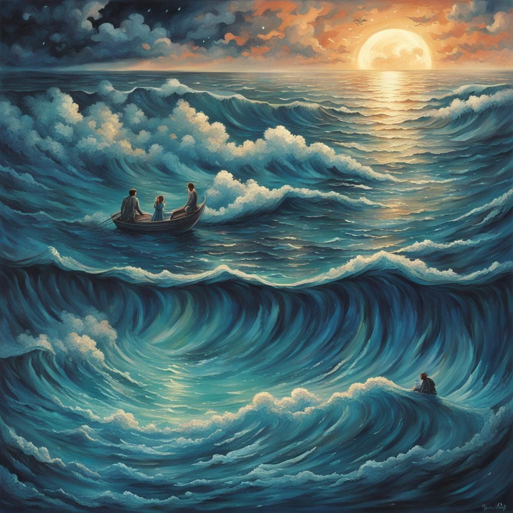 Abstract Ocean of Tears: A Surreal Journey