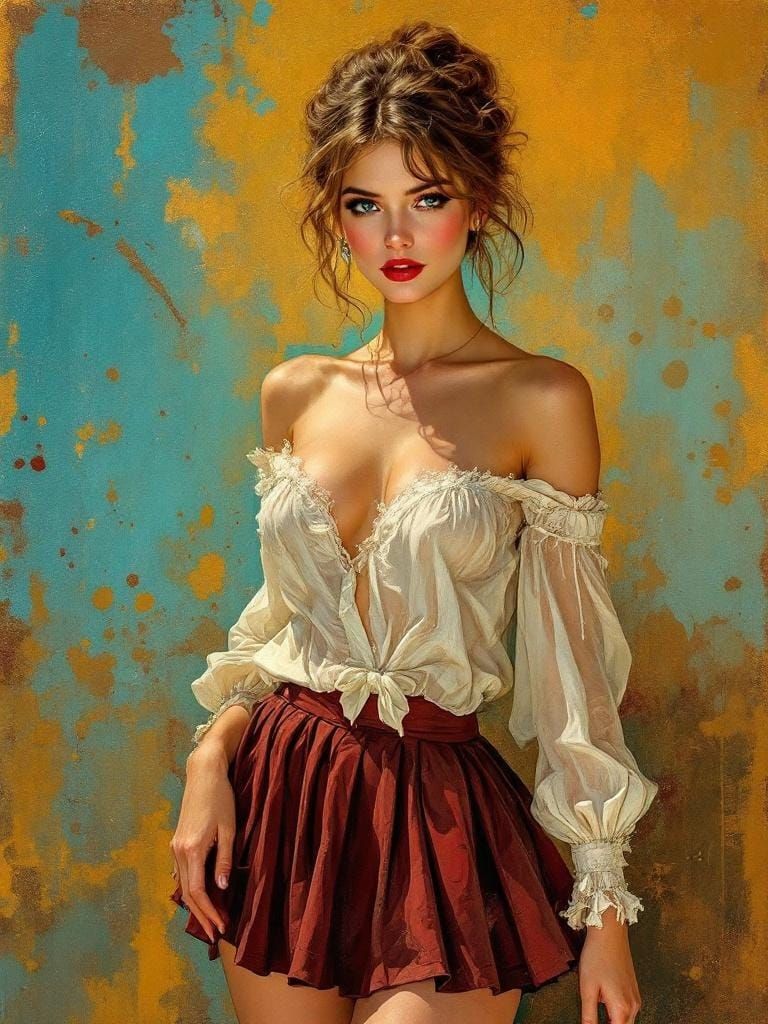 Classic Female Figure Study in Impressionist Style