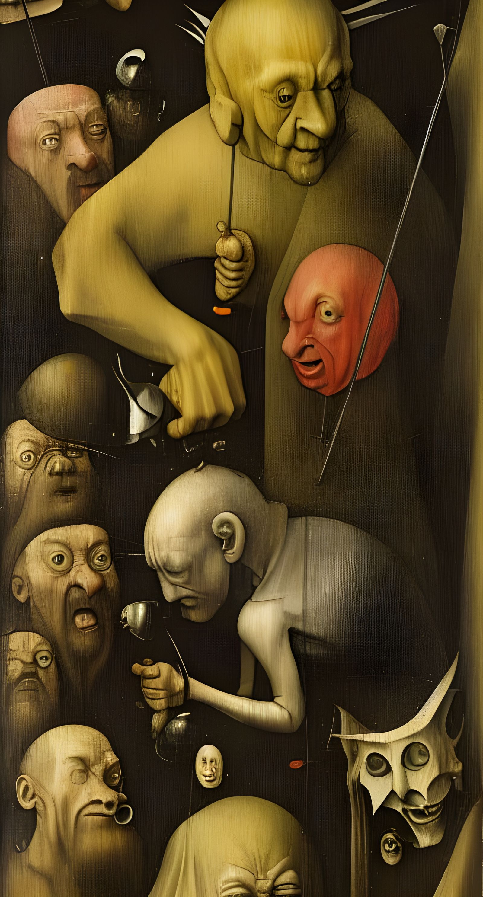 Surreal Descent: A Baroque-Style Portrait Inspired by Bosch