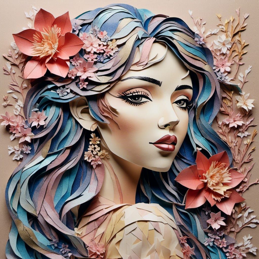 Salt Painting Portrait of a Beautiful Woman