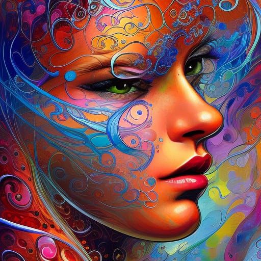 Gorgeous Woman: Detailed Gouache Fantasy Art
