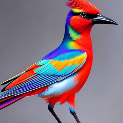 Detailed Colorful Bird Portrait in Hyperrealistic Style