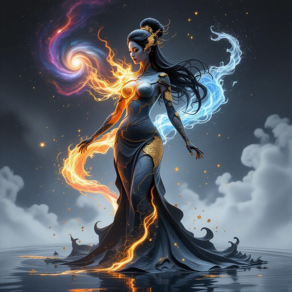 Mystical Woman Melts Into Liquid Gold