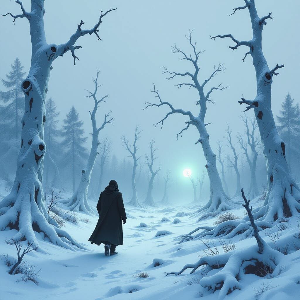 Frozen Forest of Petrified Bone: A Haunting Landscape