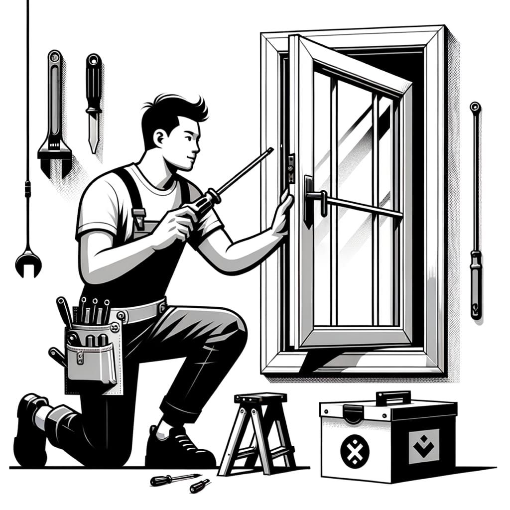 Minimalist Home Repair Scene: Flat Vector Illustration