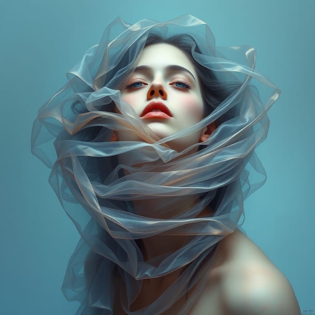 Ethereal Woman in Dreamlike Layers