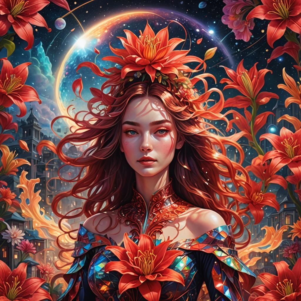 Cosmic Town Unfolds: Holographic Astral Illustration