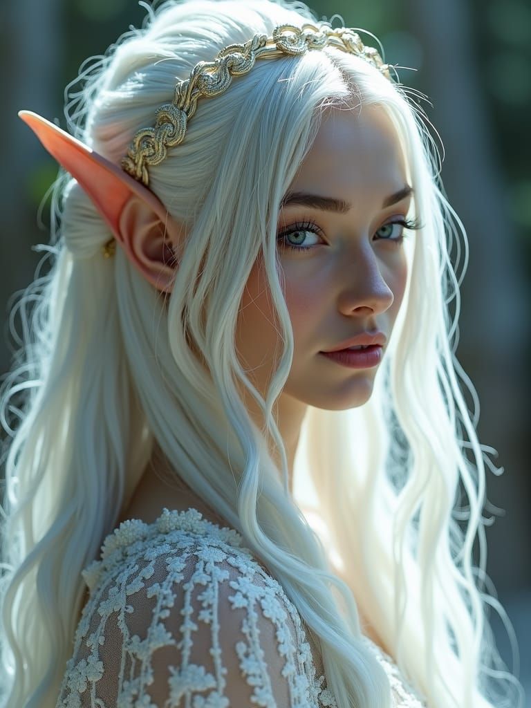 Elegant Elf Queen Digital Illustration