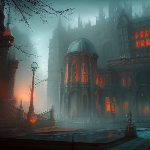 Fantastical Urban Legend Concept Art in Deep Color