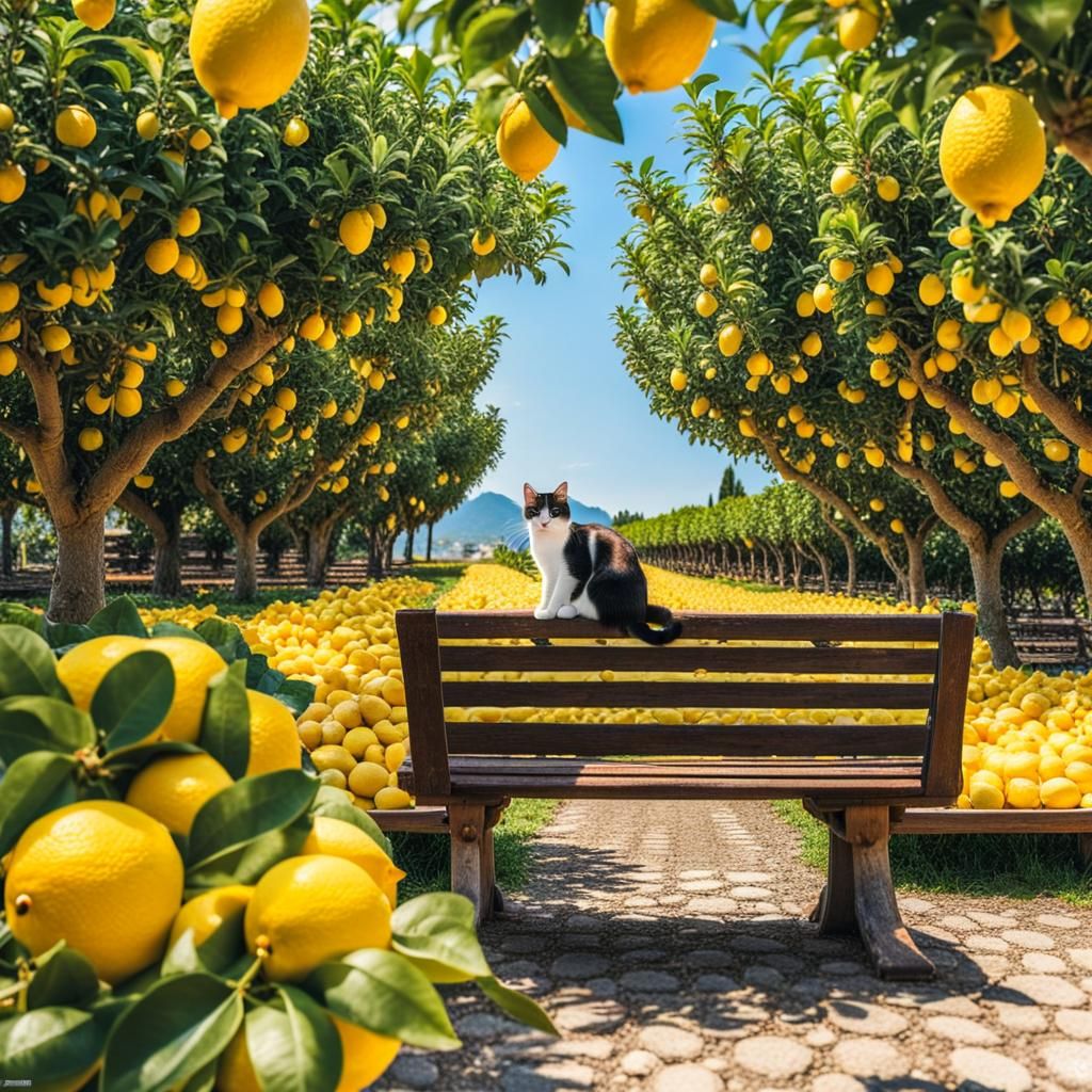 Cute Cat in Lemon Grove, Italy