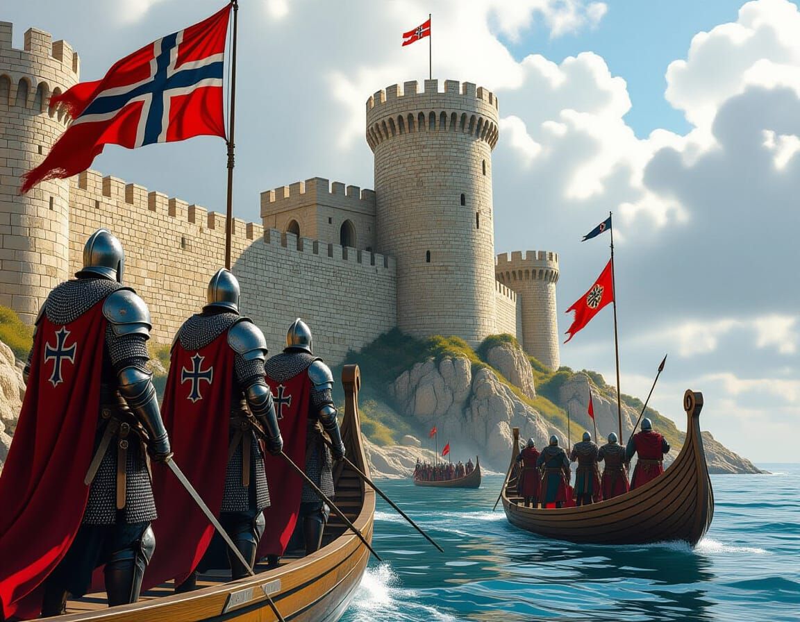 Viking Crusaders Attack Moorish Castle in Spain