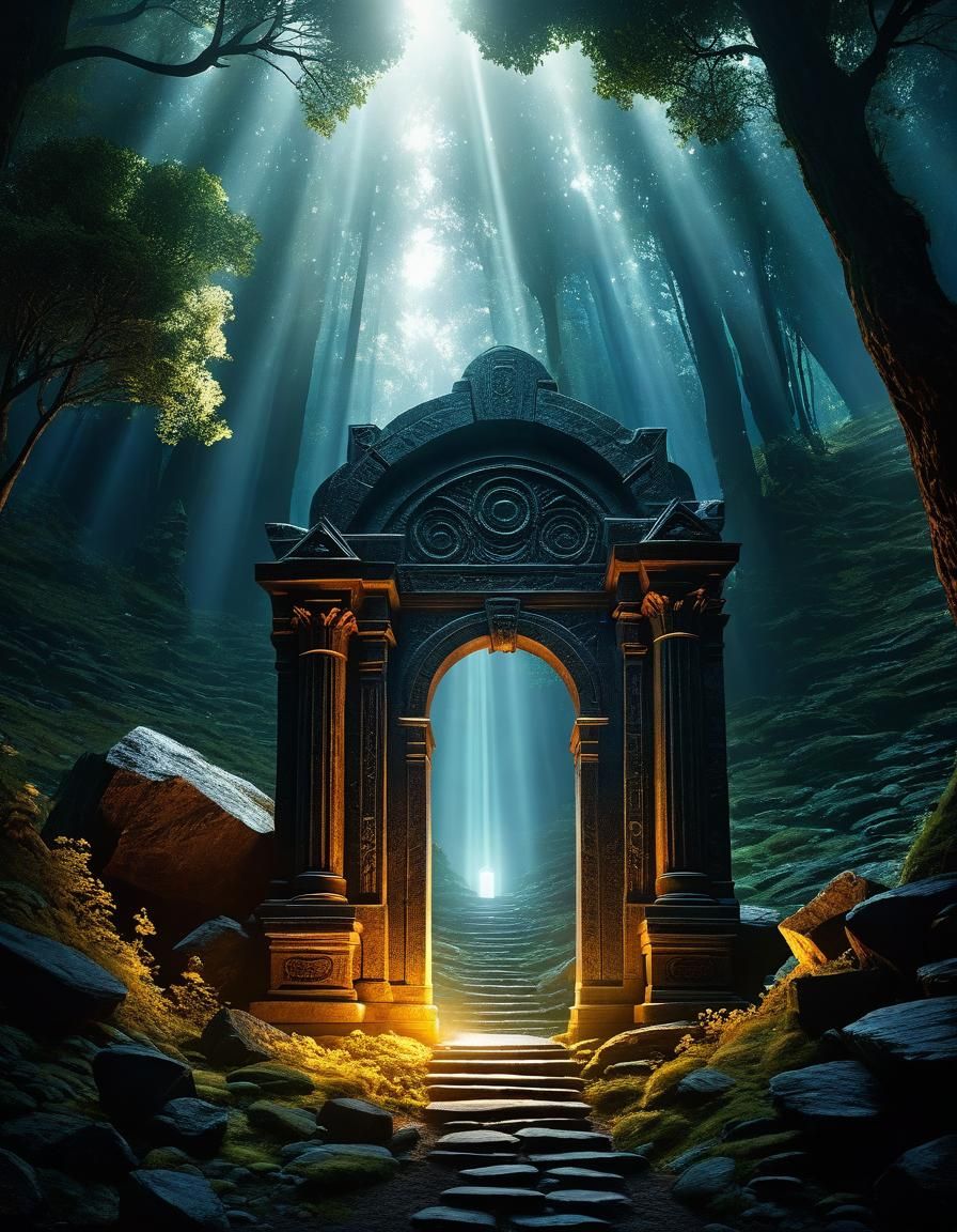 Obsidian Gateway in Fantasy Dreamscape