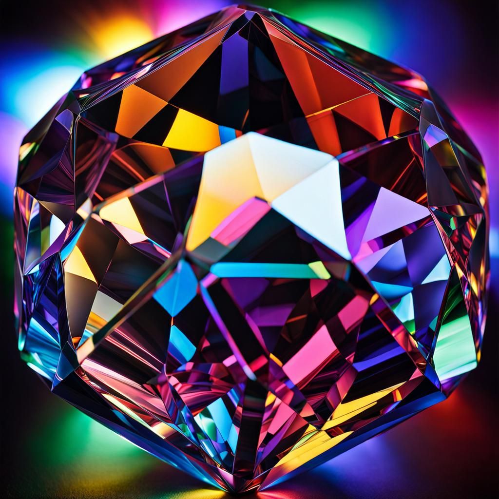 Brilliant Crystal Rhombicosidodecahedron with Intense Colors