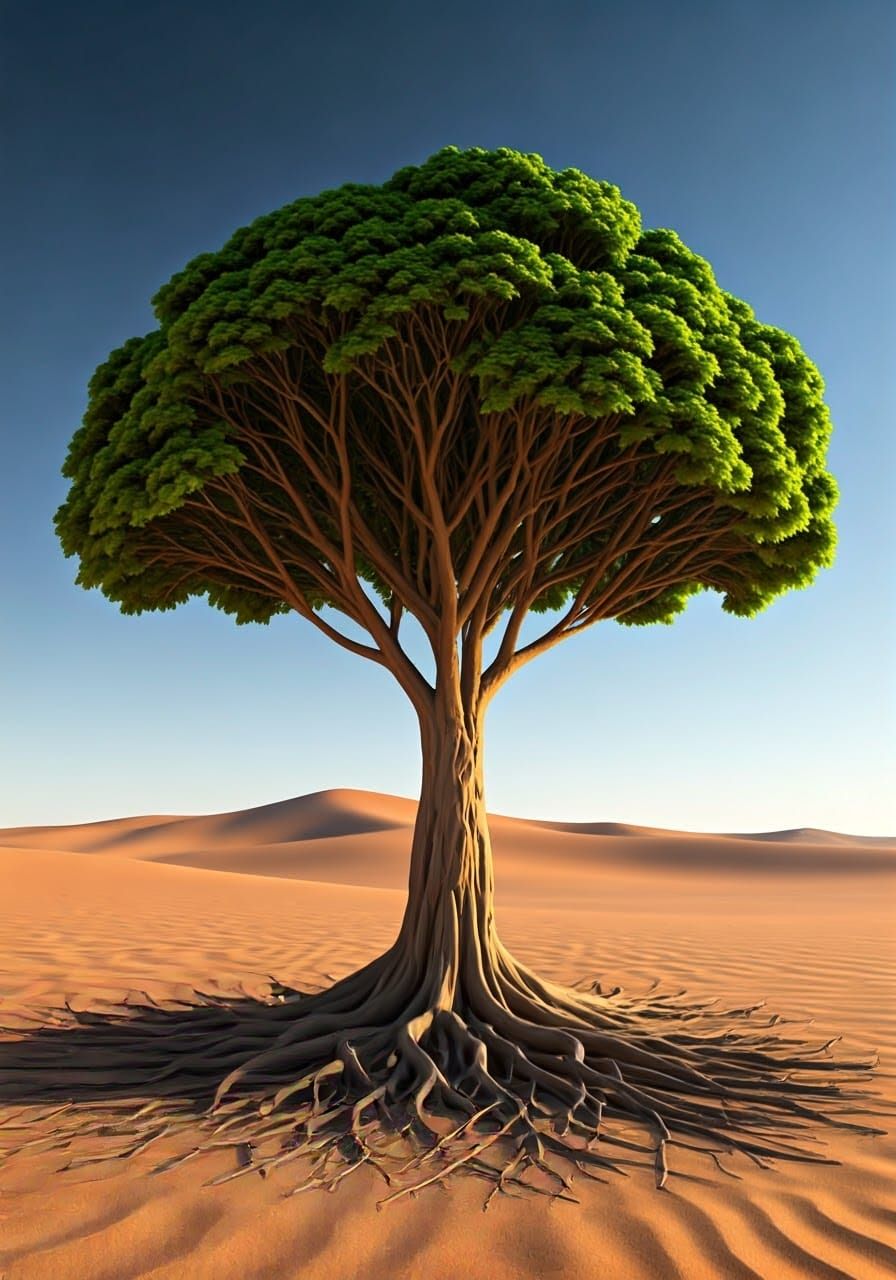 Otherworldly Tree Thrives in Alien Desert