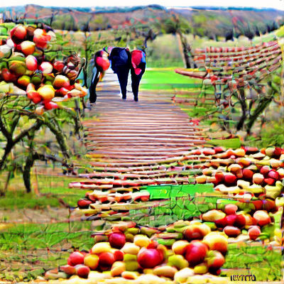 Sun-Drenched Apple Orchard Scene