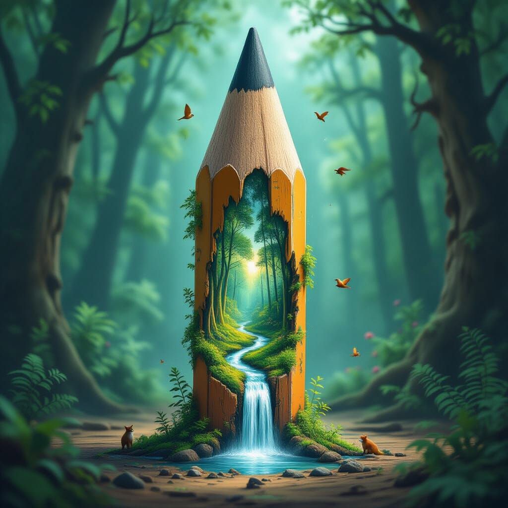 Colossal Pencil Transforms into Magical Forest