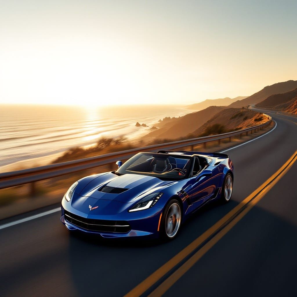 Admiral Blue Corvette Grand Sport Cruises Pacific Coast High...