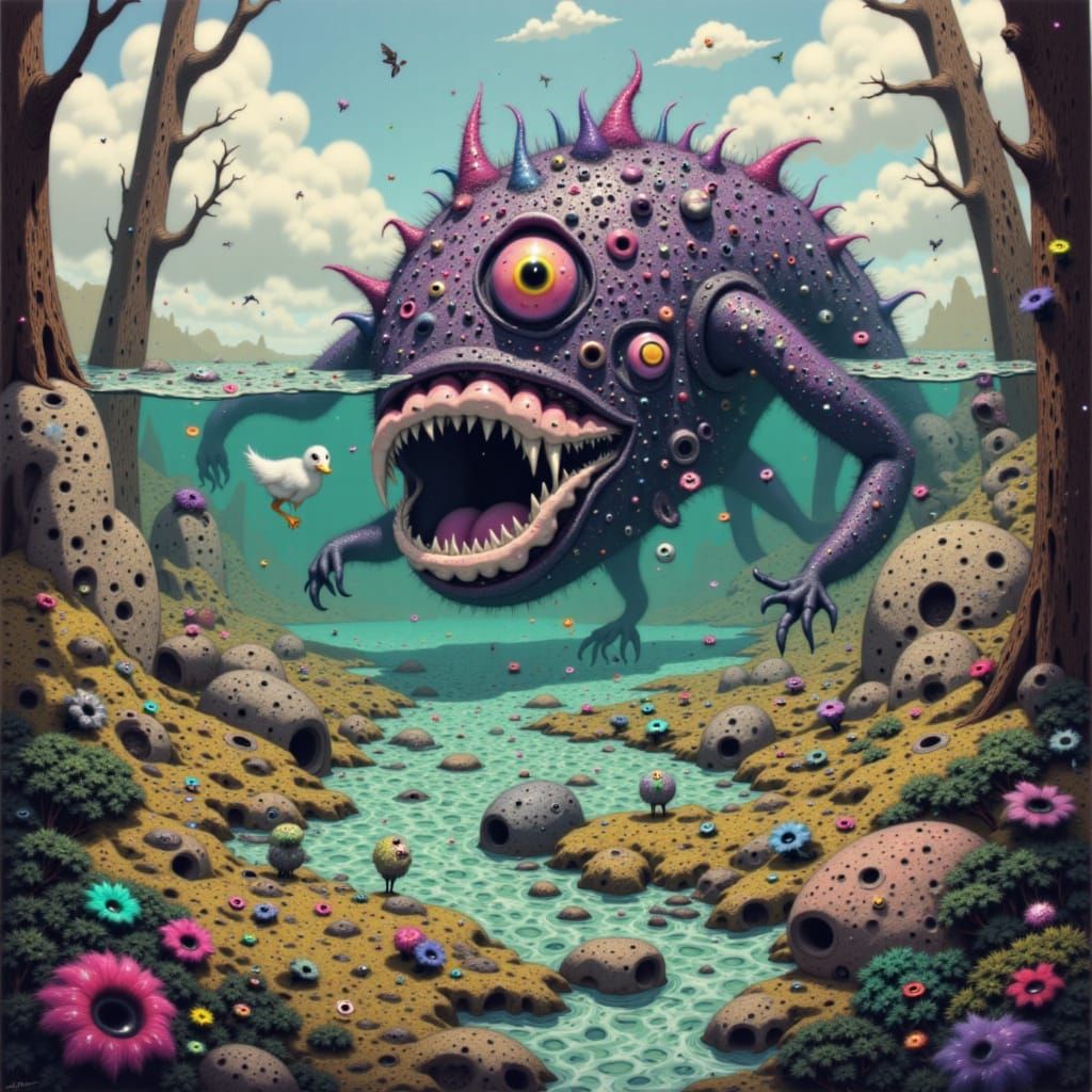 Sea Monster's Surprise: Fish Emerges in Bunny Bay