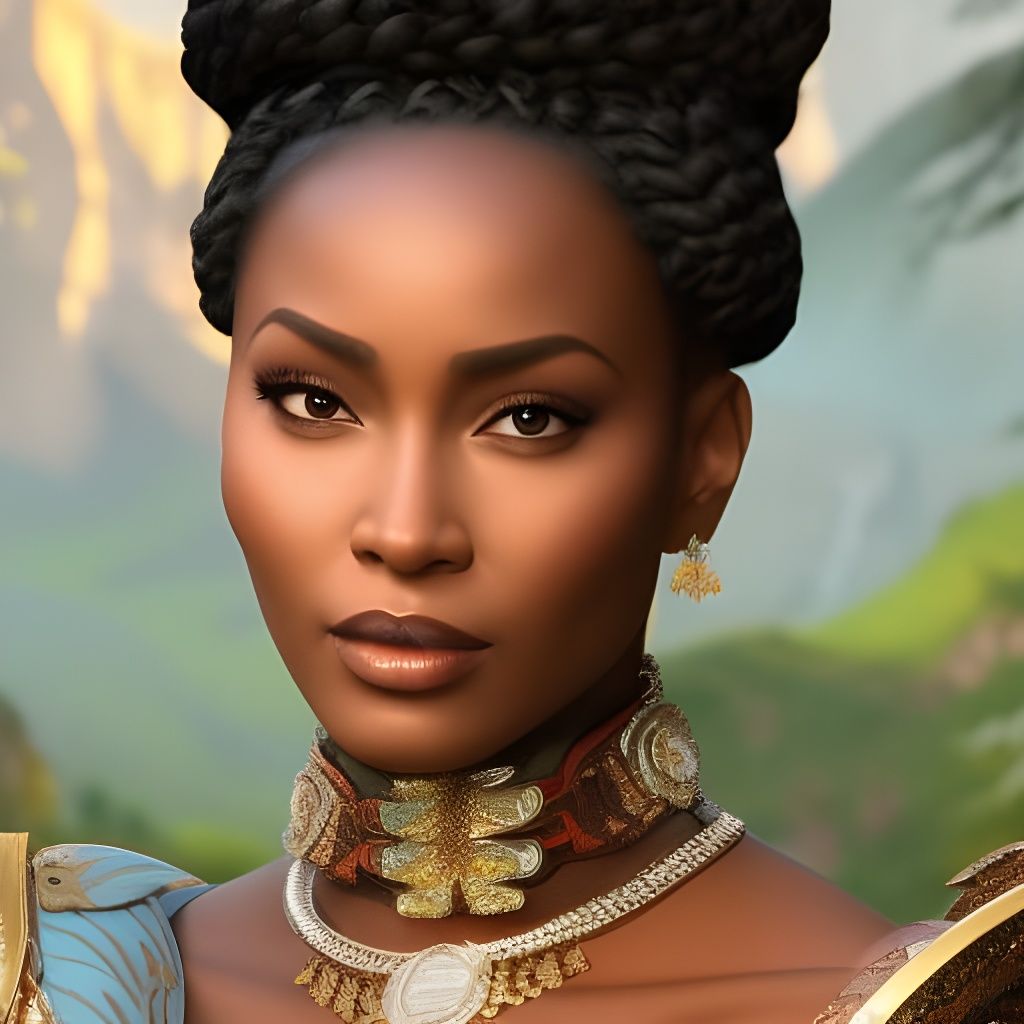 Powerful African Queen Warrior Portrait
