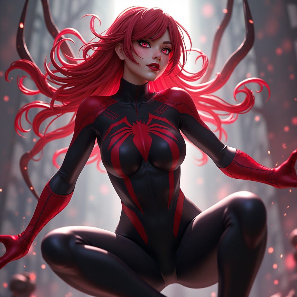 Heroic Anime-Inspired Spider Goddess