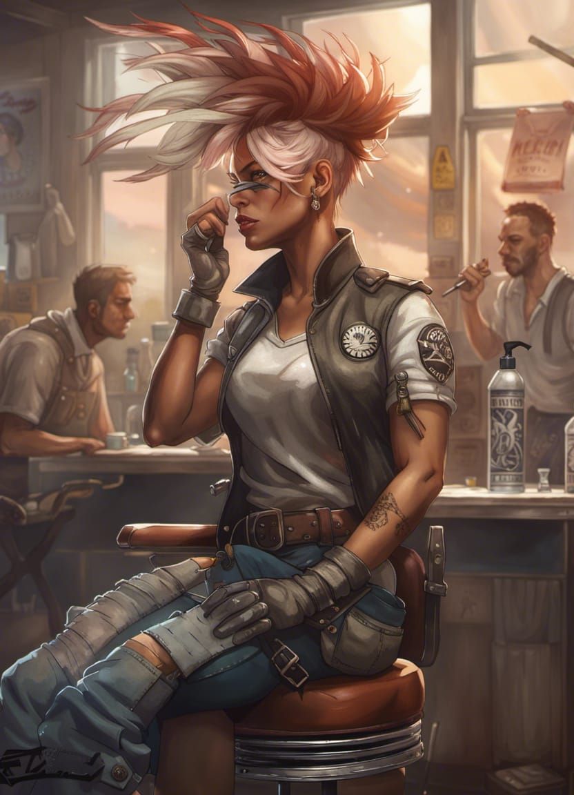 Valkyrie Barbershop in Post-Apocalyptic Concept Art