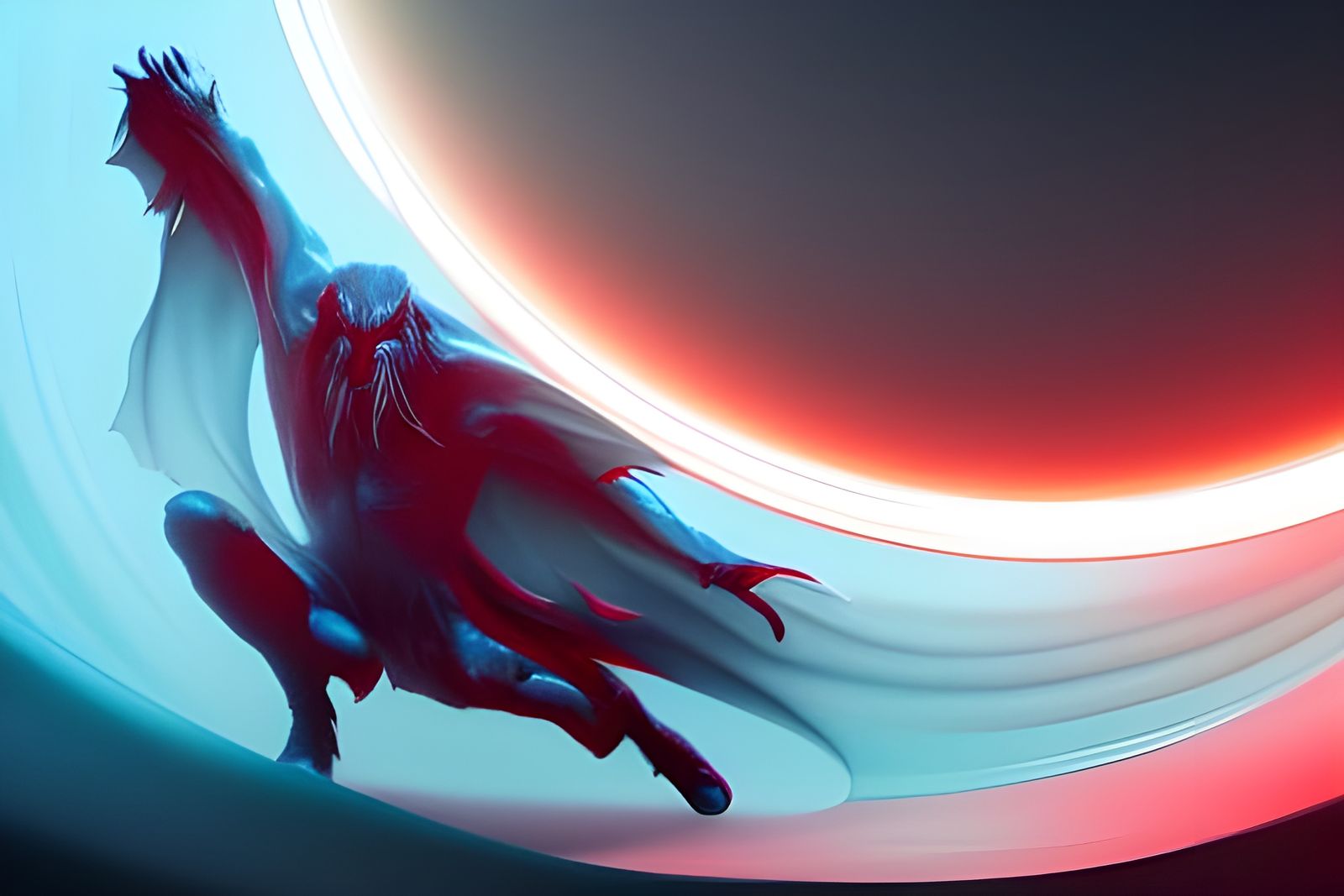 Morbius on Mobius Strip in Detailed Matte Painting