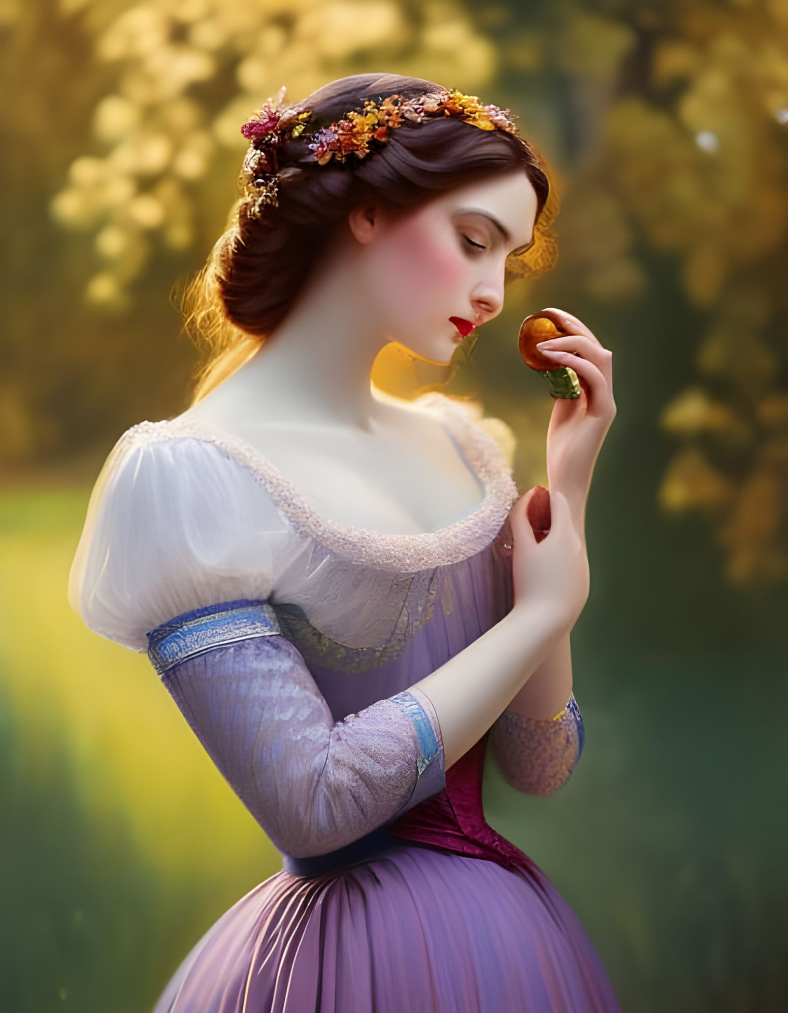 Victorian Beauty Portrait in Oil Painting Style