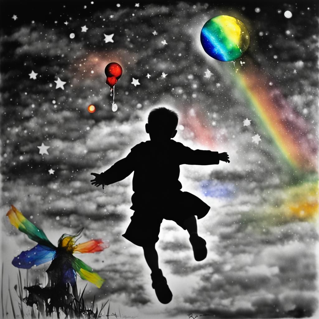 Dark emotions, It is rainy stars Water color, alcohol inks, ...