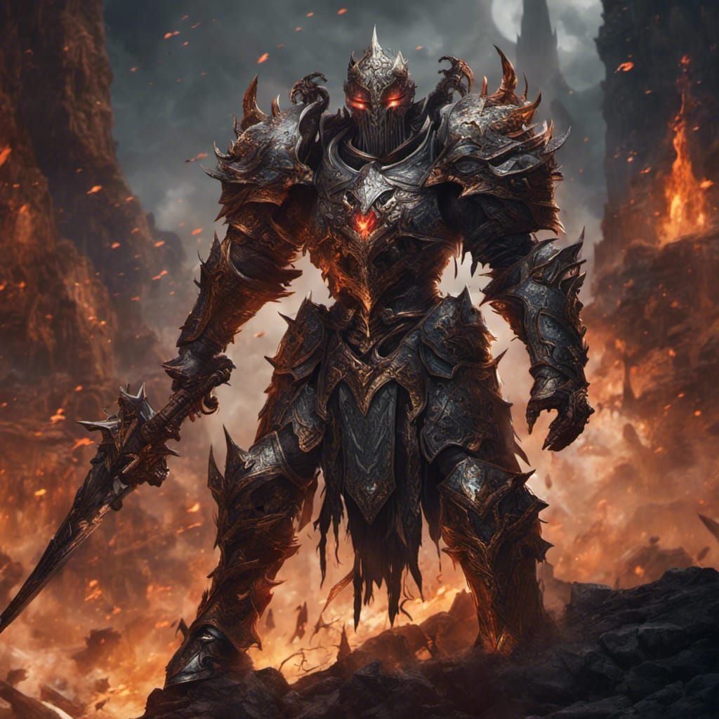 Epic Female Chaos Knight in Detailed Matte Painting